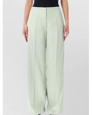 Alberta Ferretti Tailored Wide Leg Fluid Pleated Trousers - Green