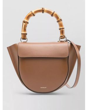 Wandler Mini Shoulder Bag Bamboo Handle Strap - White