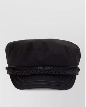 Fendi Cotton Mailman Hat - Black
