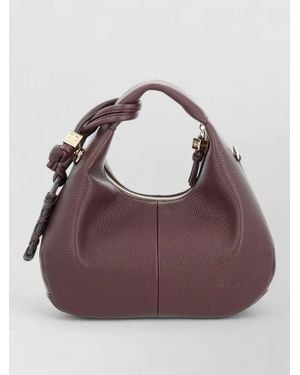 Ganni Small Hobo Shoulder Bag Textured Leather - Purple