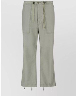 Needles Straight Leg Trousers Cargo Pocket Drawstring Waist - Grey