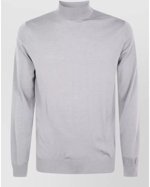 Filippo De Laurentis Virgin Merino Wool Mock Turtleneck Jumper - Grey