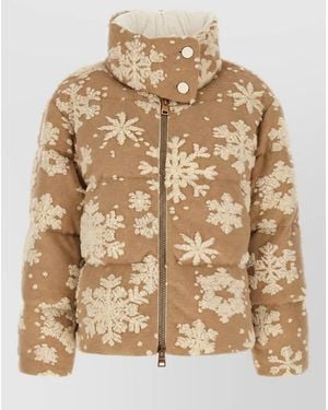 Herno Down Quilted High-Neck Coat - Natural