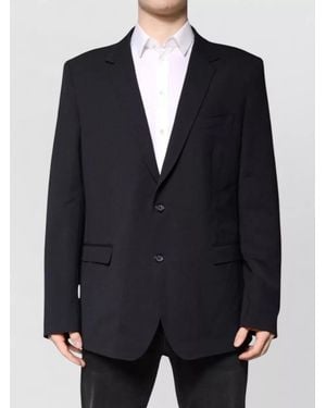 Dolce & Gabbana Virgin Wool Single Breasted Coat - Blue
