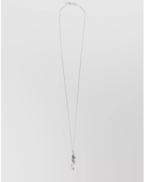 Emanuele Bicocchi Rose Pendant Necklace Skull - White