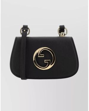 Gucci Leather Blondie Crossbody Bag With Adjustable Strap - Black