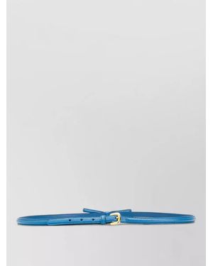 Prada Bow Detail Slim Buckle Leather Belt - Blue