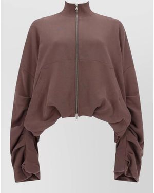 Dries Van Noten Haqua Jacket Dropped Shoulders High Collar - Brown