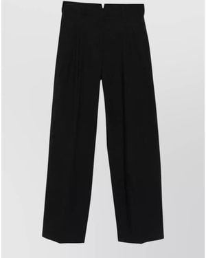 Cellar Door Cotton Wide-Leg Pants - Black