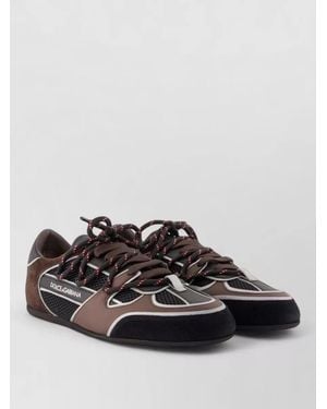 Dolce & Gabbana Soft Trainers Leather Fabric Mesh - Black