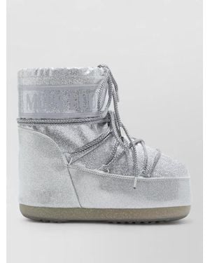 Moon Boot Icon Low Glitter Ankle Snow Boots - Grey