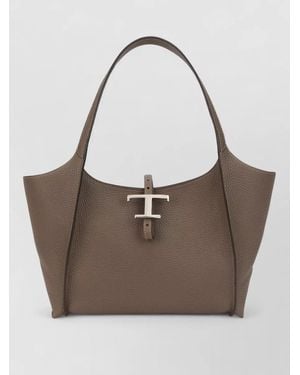 Tod's Shopping Shoulder Bag T Soft Silhouette Leather - Brown