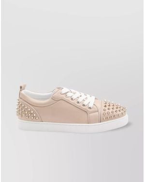 Christian Louboutin スパイクス スエード スニーカー ベージュ Christian Louboutin Louis Junior Spikes Sneakers Beige Men