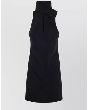 Courreges Halterneck Bow Detail Mini Dress - Blue