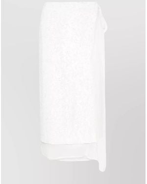 P.A.R.O.S.H. Sequinned Wrap Layered Midi Skirt - White