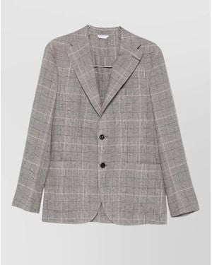 Boglioli Double Breast Jacket Check Pattern - Grey