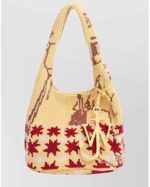 JW Anderson Beaded Structured Shoulder Bag With Top Handle - Multicolor