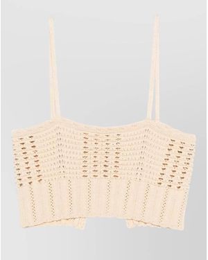 forte_forte Knitted Bralette Top Open Back - Natural