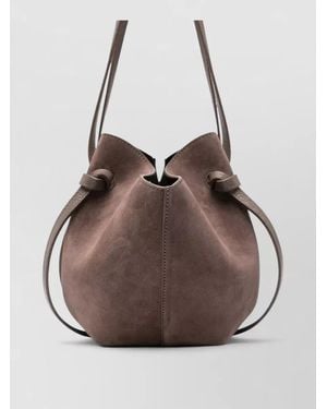 Yuzefi Mochi Leather Bucket Bag - Brown