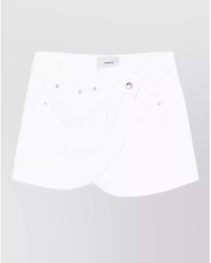 Coperni Studded Asymmetric Wrap Mini Skirt - White