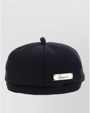 Jacquemus Virgin Wool Panelled Beret - Blue