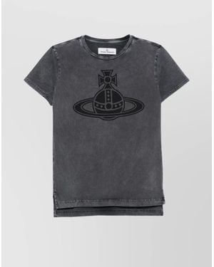 Vivienne Westwood Graphic Print Round Neck Short Sleeve T-Shirt - Black
