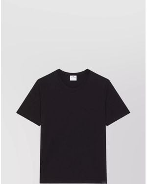 Courreges Cotton Short-Sleeve Logo-Patch T-Shirt - Blue