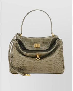 Balenciaga Small Crocodile Texture Shoulder Bag - Multicolor