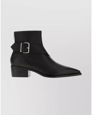 McQueen Leather Ankle Boots - Black