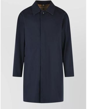 Burberry Camden Cotton Midi Trench Coat - Blue