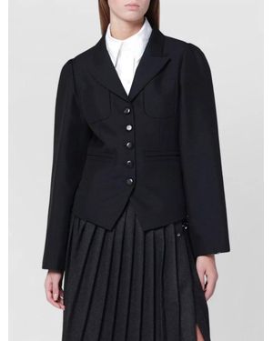 NAMACHEKO Jacket Button Detailing Notched Lapels Structured Shoulders - Black