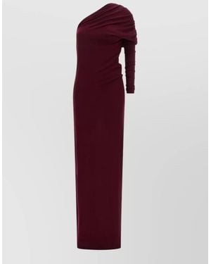 ARMARIUM Cashmere One-Shoulder Asymmetric Draped Maxi Dress - Purple