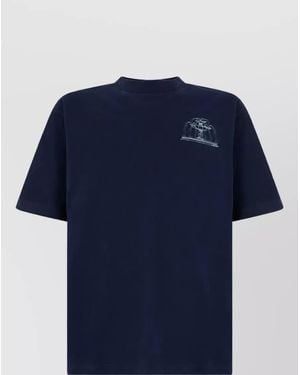 Drole de Monsieur Logo Print Cotton T-Shirt - Blue