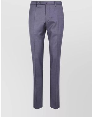 Incotex Virgin Wool Slim-Fit Tailored Trousers - Blue