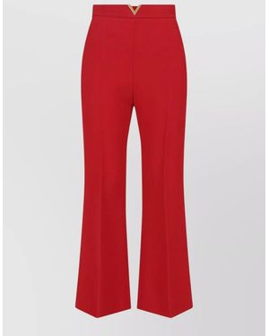 Valentino Virgin Wool Straight-Leg Flared Trousers