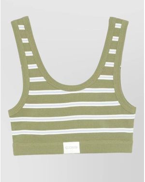 Closed Striped Bralette - Green