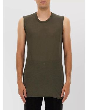 Rick Owens Longline Round Neckline Sleeveless T-Shirt - Green