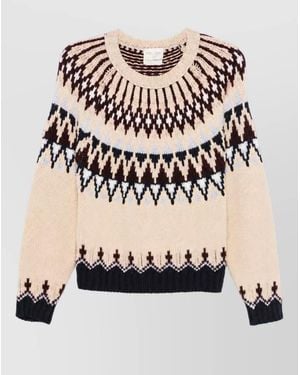 forte_forte Wool Crewneck Long-Sleeve Sweater - Natural