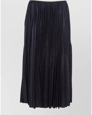 Alaïa Long Pleated Skirt Elasticized Waist Design - Blue