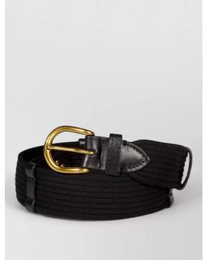 Jérôme Dreyfuss Leather Trimmed Cotton Belt - Black