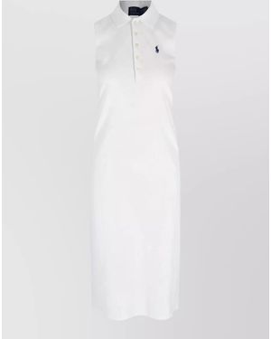 Polo Ralph Lauren Sleeveless Dress With Knee Length Design - White