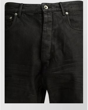Rick Owens Denim Mid-Rise Wide-Leg Jeans - Black