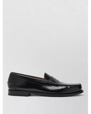 Prada Leather Loafers Penny Strap Round Toe - Black