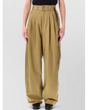 Soeur High Waist Wide Leg Tailored Trousers - Natural