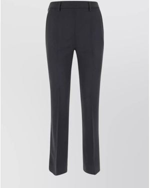 Prada Virgin Wool Flared Trousers - Blue