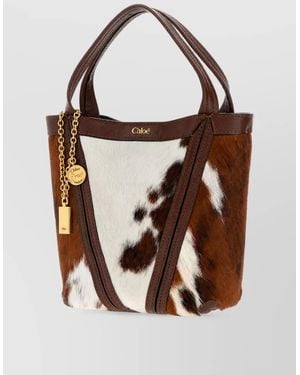 Chloé Spin Small Leather Tote Bag - Brown