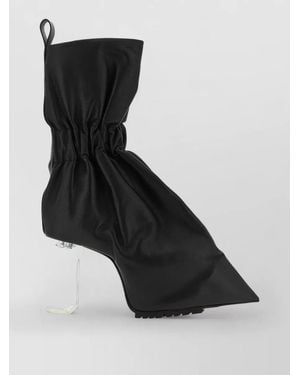 Rick Owens Pointed Toe Ankle Boots Clear Heel - Black