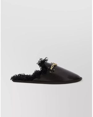 Stella McCartney Faux Leather Chain-Detail Slippers - Black