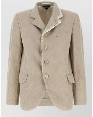 Comme des Garçons Layered Blazer Notch Lapel Chest Pocket - Natural