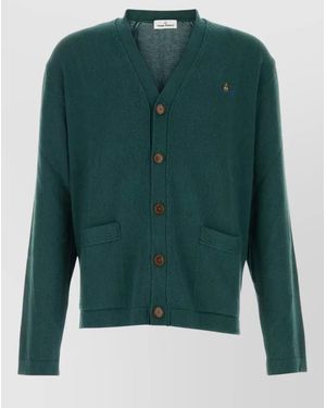 Vivienne Westwood Cotton Blend Alex Cardigan V Neck - Green
